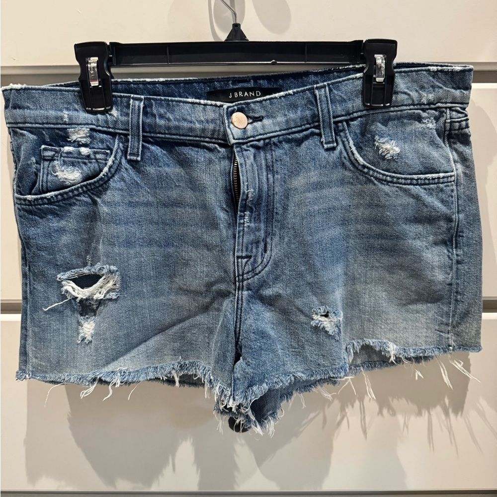 J Brand Blue Distressed Jean Shorts